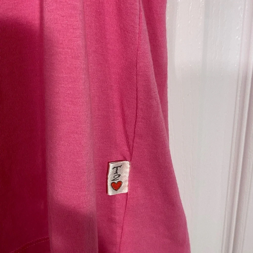 NWT T2Love Crochet Strap Draped Back Hi Lo Tank Top USA MADE Pink Girl’s 14